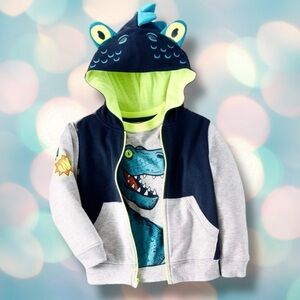 Toddler Boy’s Dinosaur Hoodie Sweatshirt Size 2T